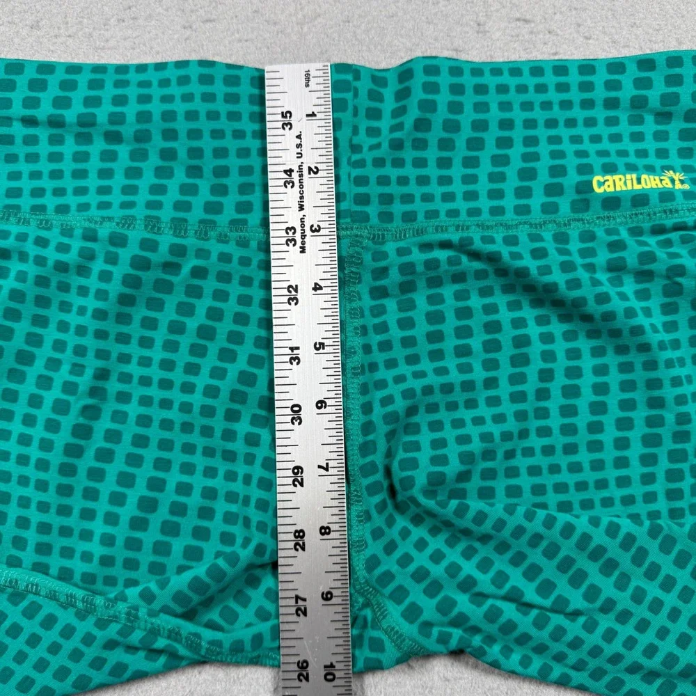 Cariloha Bamboo Fit Performance Leggings Emerald Geo Dot Green Womens Medium NWT
